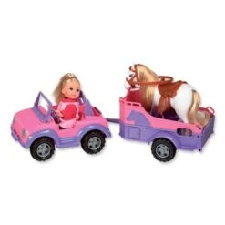 SIMBA Evi Love Jeep Met Paardentrailer -Knuffel Poppen Paradijs 1122910