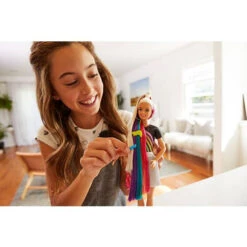 Barbie Mannequinpop Regenboog Glitterhaar -Knuffel Poppen Paradijs 1974996 5f7e3927