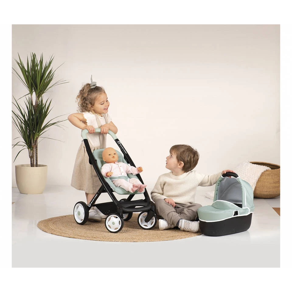 Smoby Maxi Cosi En Quinny Combi 3 In 1 Poppenwagen - Groen 4 Smoby Maxi Cosi En Quinny Combi 3 In 1 Poppenwagen - Groen - Afbeelding 2