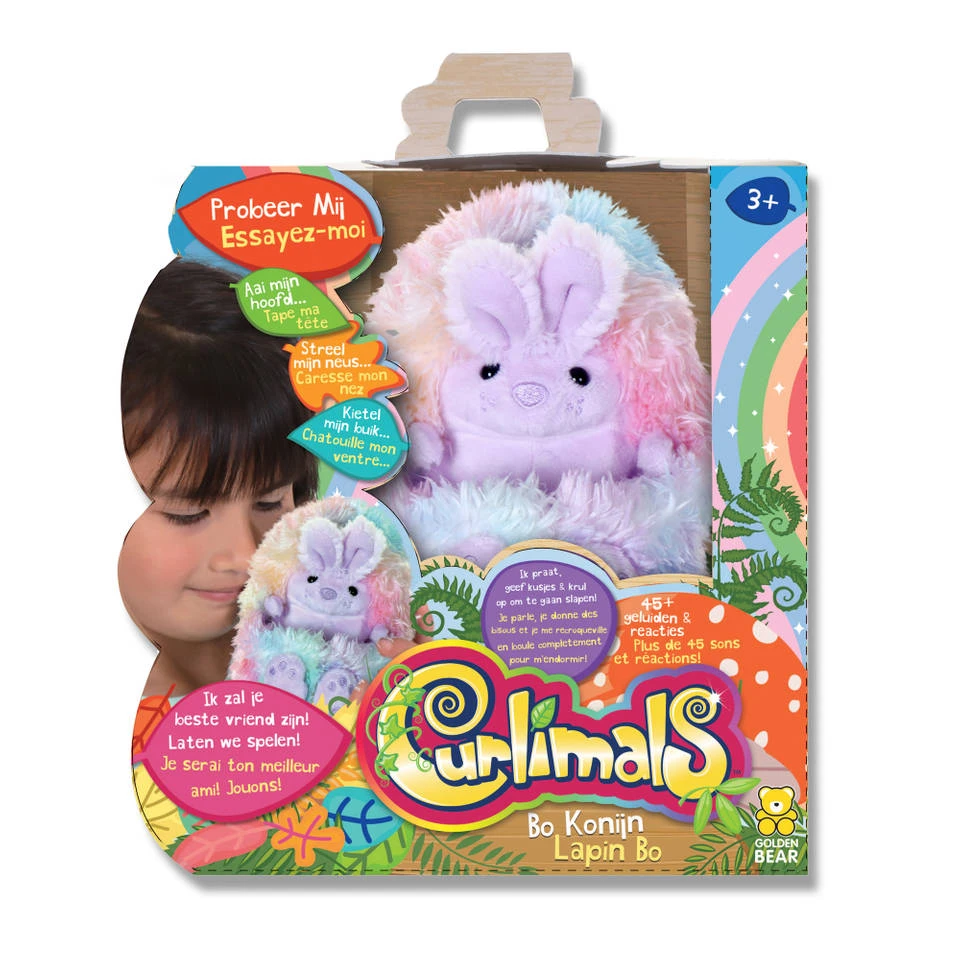 Gear2Play Curlimals Interactieve Knuffel Regenboog Konijn Bo 4 Gear2Play Curlimals Interactieve Knuffel Regenboog Konijn Bo - Afbeelding 2